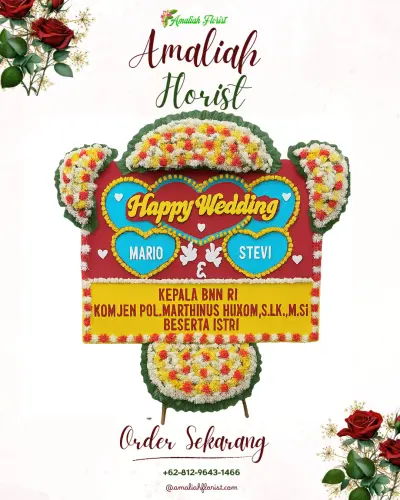 Karangan Papan Bunga Pernikahan di Kedungjajang